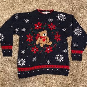Vintage Teddy Bear Ugly Christmas sweater